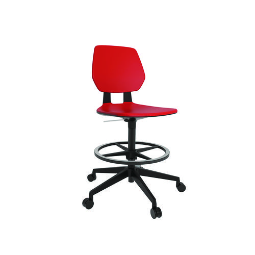 Commute Extended Height Task Chair, Supports Up to 275 lbs, 18.25" to 22.25" Seat Height, Red/Black, Ships in 1-3 Bus Days