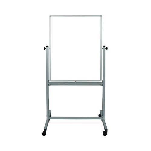 Mobile Magnetic Whiteboard, 36" x 68", White Surface, Satin Aluminum Frame