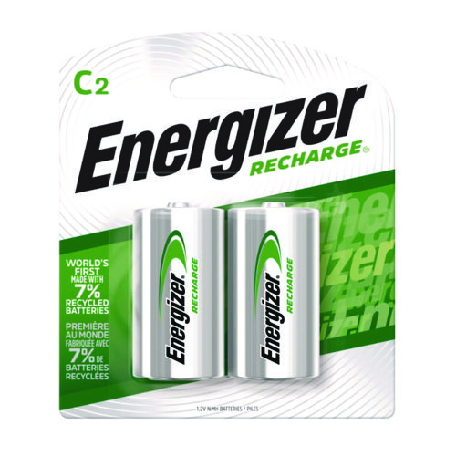 Energizer® Nimh Rechargeable C Batteries, 1.2 V, 2/Pack
