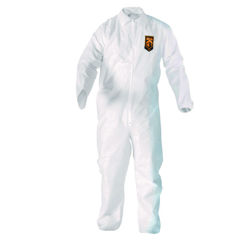 Image of A20 Breathable Particle Protection Coveralls, Zip Front, Elastic Back, Wrists, Ankles, Large, White, 24/Carton