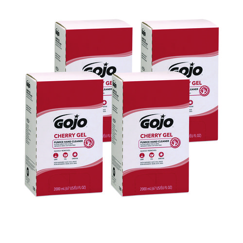 Gojo® Cherry Gel Pumice Hand Cleaner, Cherry Scent, 2,000 Ml Refill, 4/Carton