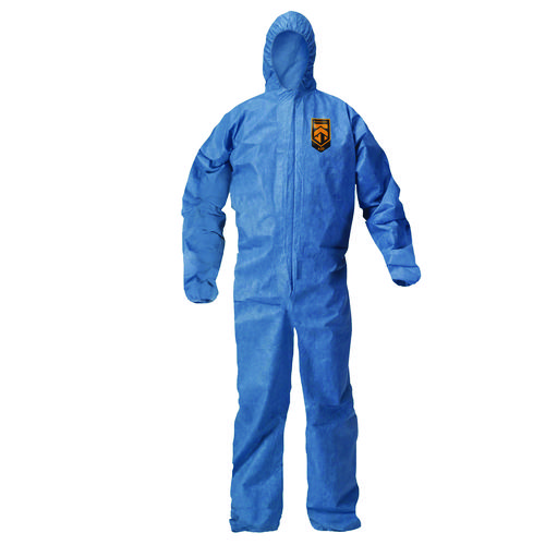 A20 Breathable Particle Protection Coveralls, Zip Front, Hood, Elastic Back, Wrists, Ankles, 2X-Large, Blue, 24/Carton
