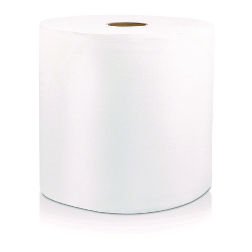 Hard Wound Roll Towel, 1-Ply, 8" x 800 ft, White, 6/Carton