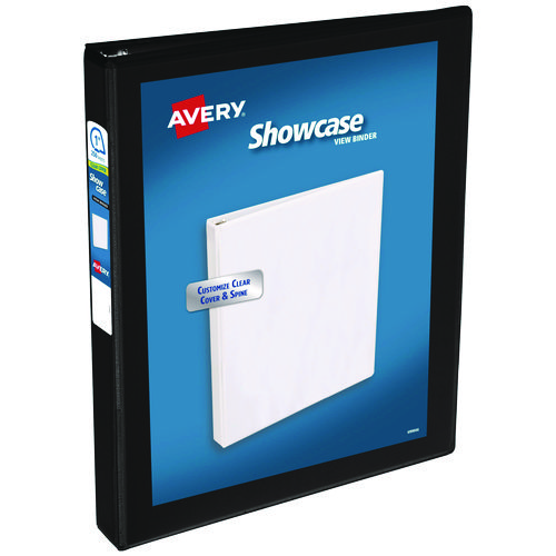 Avery® Showcase Economy View Binder With Round Rings, 3 Rings, 1" Capacity, 11 X 8.5, Black