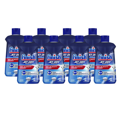 Image of Finish® Jet-Dry Rinse Agent, 8.45 Oz Bottle, 8/Carton