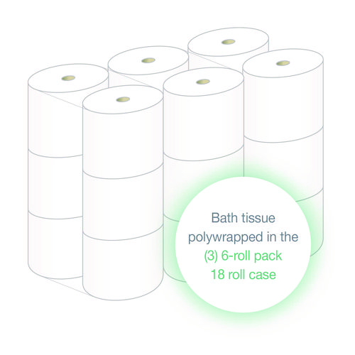 High-Capacity Bath Tissue, 2-Ply, White, 1,500 Sheets/Roll, 18 Rolls/Carton