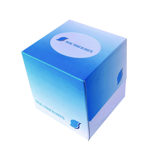Facial Tissue Cube Box, 2-Ply, White, 85 Sheets/Box, 36 Boxes/Carton