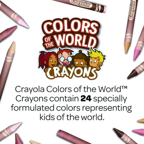 Colors of the World Crayons, Assorted, 24/Pack