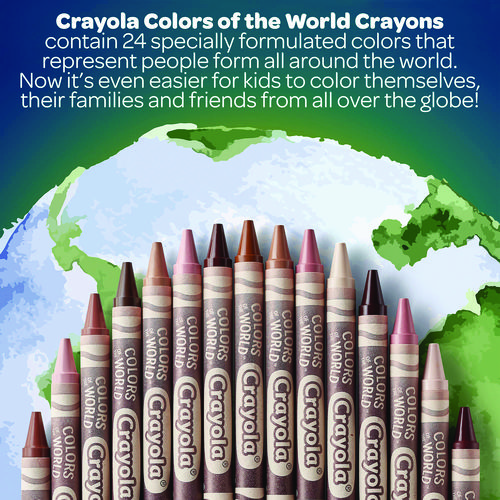 Colors of the World Crayons, Assorted, 24/Pack