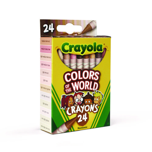 Colors of the World Crayons, Assorted, 24/Pack