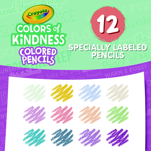 Colors of Kindness Colored Pencils, Assorted Lead and Barrel Colors, 12/Box