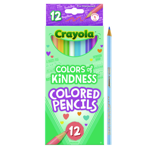 Colors of Kindness Colored Pencils, Assorted Lead and Barrel Colors, 12/Box