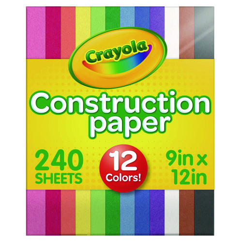 Construction Paper, 9 x 12, Assorted Colors, 240 Sheets/Pack