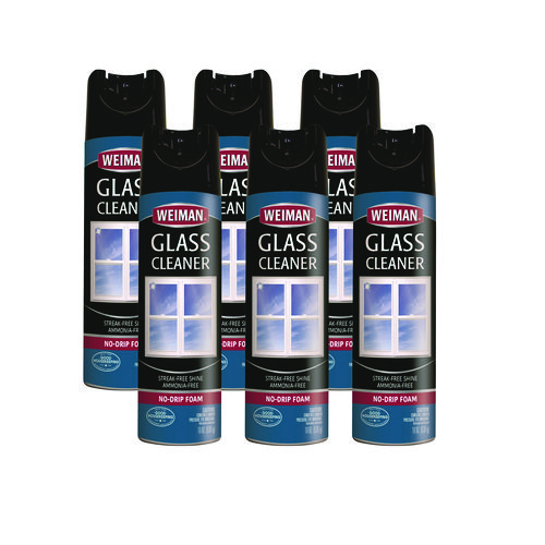 Foaming Glass Cleaner, 19 oz Aerosol Spray Can, 6/Carton