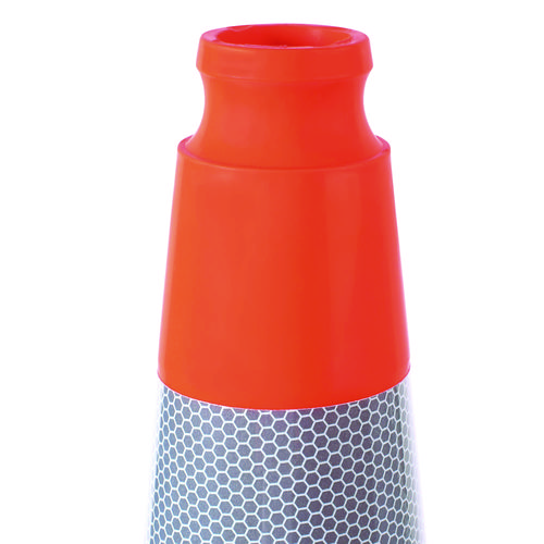 Tatco Traffic Cone, 14.5 x 1 x 36, Orange/Silver