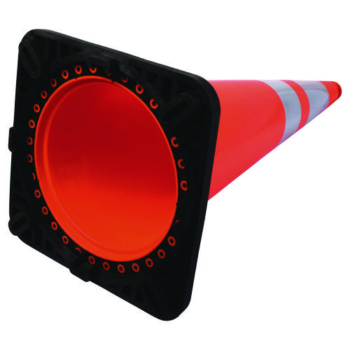 Tatco Traffic Cone, 14.5 x 1 x 36, Orange/Silver