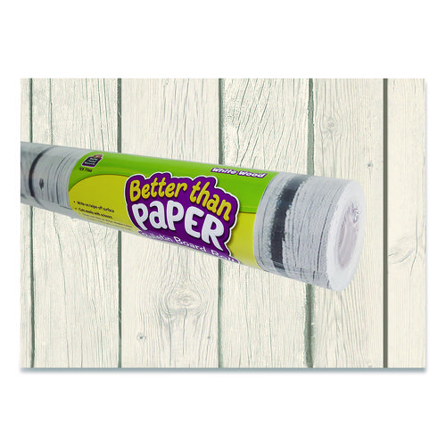 Better Than Paper Bulletin Board Roll, 4 ft x 12 ft, White Wood