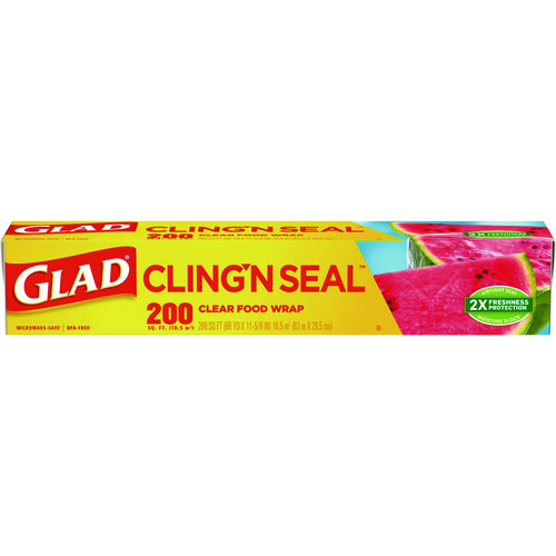 ClingWrap Plastic Wrap, 200 Square Foot Roll, Clear