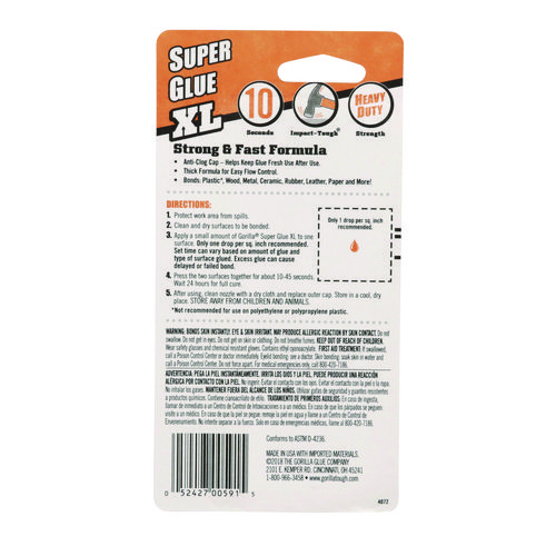 Super Glue, 0.88 oz, Dries Clear