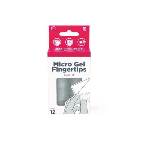 Micro-Gel Fingertips, Size 12, Large, Clear, 12/Pack