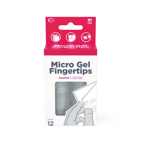 Micro-Gel Fingertips, Small, Medium, Large, X-Large, Clear, 12/Pack