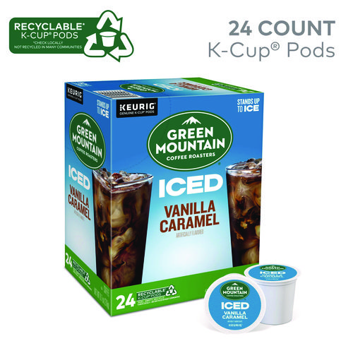 Vanilla Caramel Brew Over Ice Coffee K-Cups, 24/Box