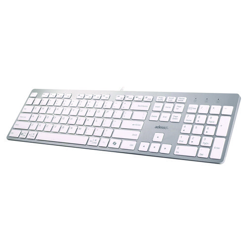 AKB-730UW Keyboard, Silver/White