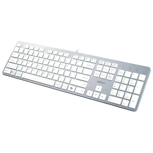 AKB-730UW Keyboard, Silver/White