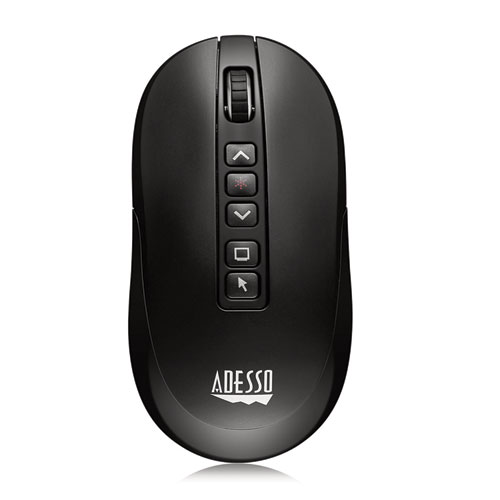 iMouse P40 Wireless Multifunctional Presenter Mouse, 2.4 GHz Frequency/100 ft Wireless Range, Left/Right, Black