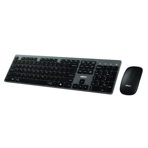 WKB-7300 Wireless Keyboard and Mouse, 2.4 GHz Frequency/30 ft Wireless Range, Gray/Black