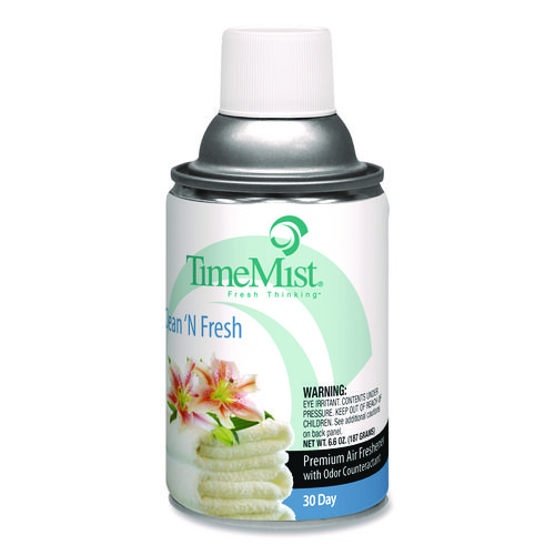 Image of Timemist® Premium Metered Air Freshener Refill, Clean N Fresh, 6.6 Oz Aerosol Spray