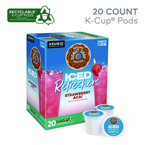 ICED Refreshers K-Cup Pods, Strawberry, 20/Box