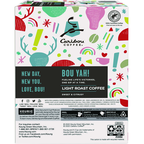 BOU YAH K-Cup Pods, Light Roast, 22/Box