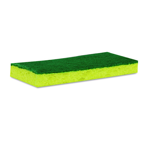 Medium-Duty Scrubbing Sponge, 3.6 x 6.1, 0.7" Thick, Yellow/Green