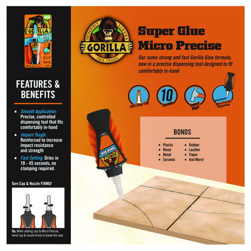 Super Glue Micro Precise, 0.18 oz, Dries Clear