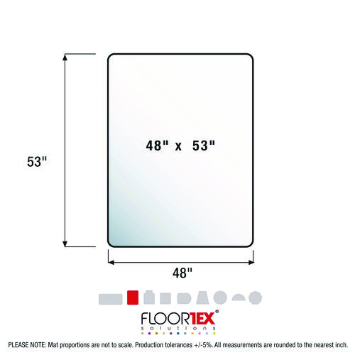 Cleartex Ultimat Polycarbonate Chair Mat for Hard Floors, 48" w x 53" l, Clear