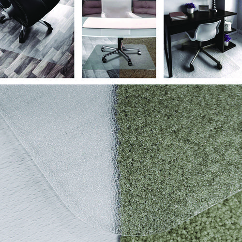 Cleartex Unomat Anti-Slip Chair Mat for Hard Floors/Flat Pile Carpets, 60" w x 48" l, Clear