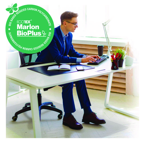 Ecotex Marlon BioPlus Rectangular Polycarbonate Chair Mat for Hard Floors, Rectangular, 29" w x 47" l, Clear