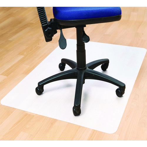 Cleartex Polypropylene Anti-Slip Foldable Chair Mat for Hard Floors, 45" w x 53" l, Translucent