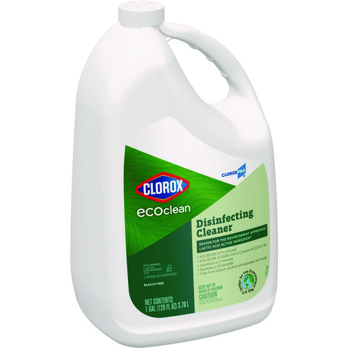 Clorox Pro EcoClean Disinfecting Cleaner, Unscented, 128 oz Refill Bottle, 4/Carton