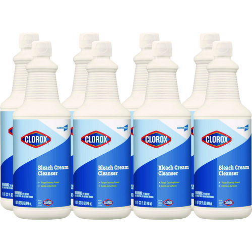 Bleach Cream Cleanser, Fresh Scent, 32 oz Bottle, 8/Carton