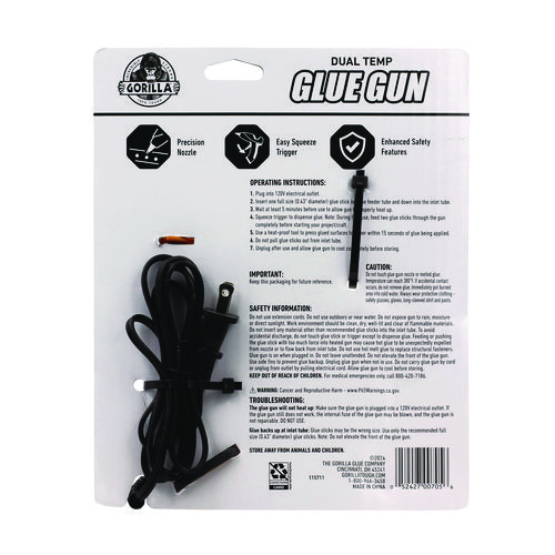 Dual Temp Hot Glue Gun, Orange/Black