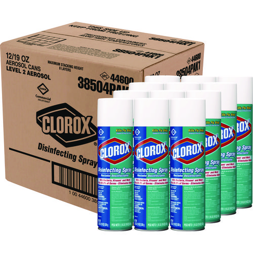 Disinfecting Spray, Fresh, 19 oz Aerosol Spray, 12/Carton