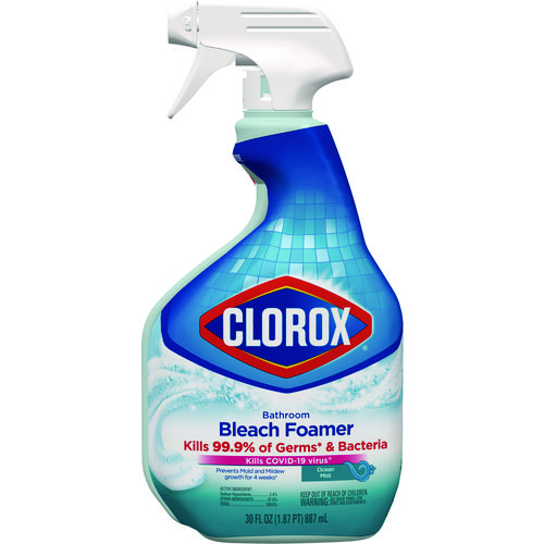 Bleach Foamer Bathroom Spray, Original, 30 oz Spray Bottle, 9/Carton
