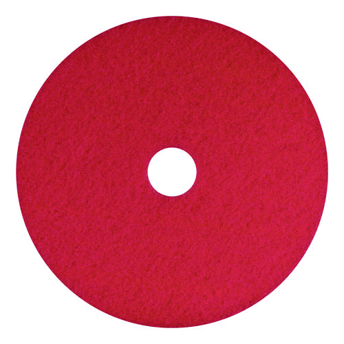 Buffing Pads, 12" Diameter, Red, 5/Carton