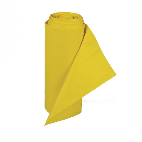 Low-Density Commercial Can Liners, Infectious Waste Biohazard, 30 gal, 1.15 mil, 30" x 43", Yellow, 25 Bags/Roll, 6 Rolls/CT