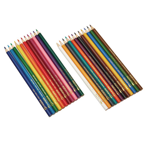 Colored Pencils, 24 Assorted Lead and Barrel Colors, 24/Set