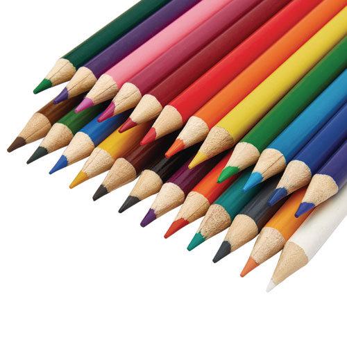 Colored Pencils, 24 Assorted Lead and Barrel Colors, 24/Set