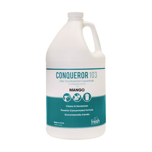 Fresh Products Conqueror 103 Odor Counteractant Concentrate, Mango, 1 Gal Bottle, 4/Carton