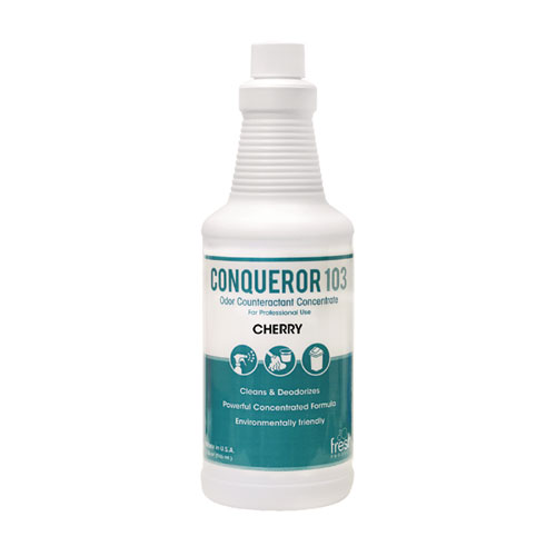 Conqueror 103 Odor Counteractant Concentrate, Cherry, 32 oz Bottle, 12/Carton